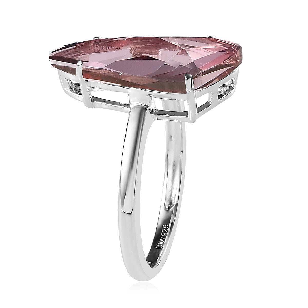 Designer Premium Astral Pink Austrian Crystal Solitaire Ring in Sterling Silver (Size 10.0) 3.30 ctw