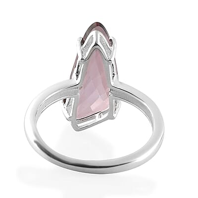 Designer Premium Astral Pink Austrian Crystal Solitaire Ring in Sterling Silver (Size 10.0) 3.30 ctw