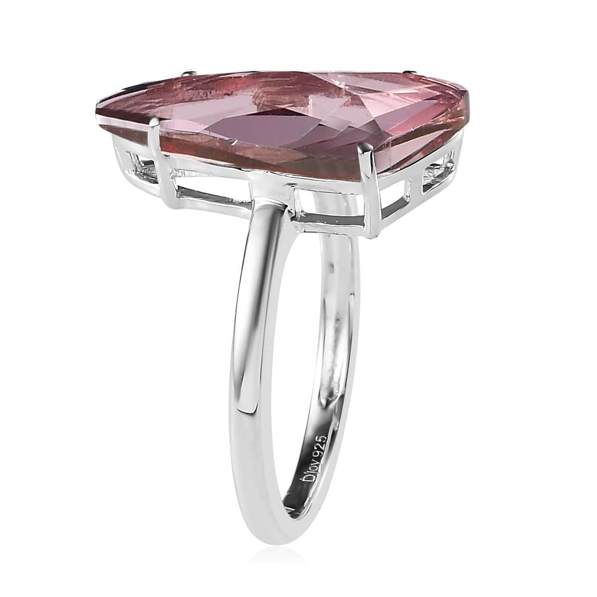 Designer Premium Astral Pink Austrian Crystal Solitaire Ring in Sterling Silver (Size 6.0) 3.30 ctw image number 3