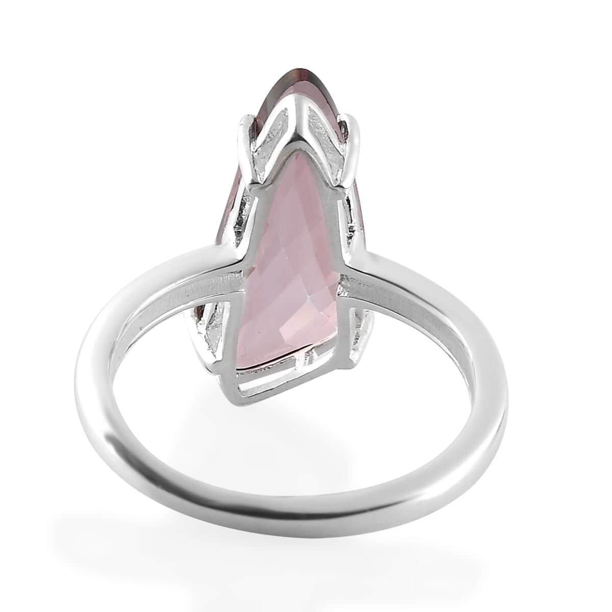 Designer Premium Astral Pink Austrian Crystal Solitaire Ring in Sterling Silver (Size 6.0) 3.30 ctw image number 4