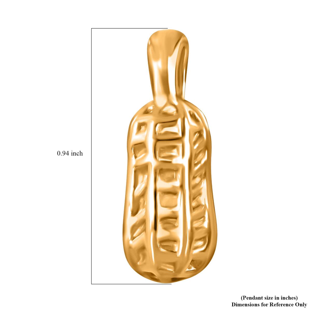 24K Yellow Gold Electroform Peanut Pendant 2 Grams image number 4