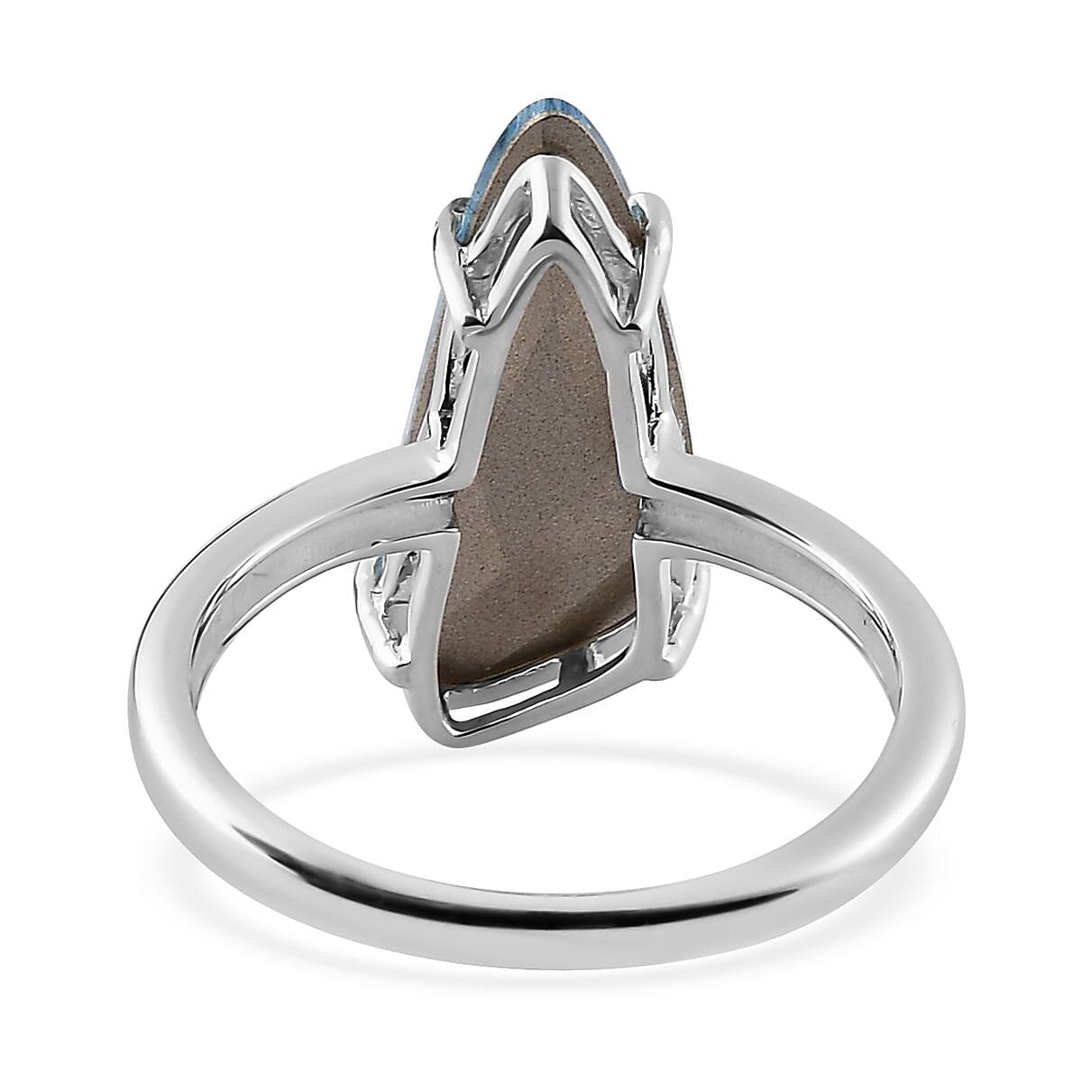 Designer Premium Aquamarine Color Austrian Crystal Solitaire Ring in Sterling Silver (Size 8.0) image number 4