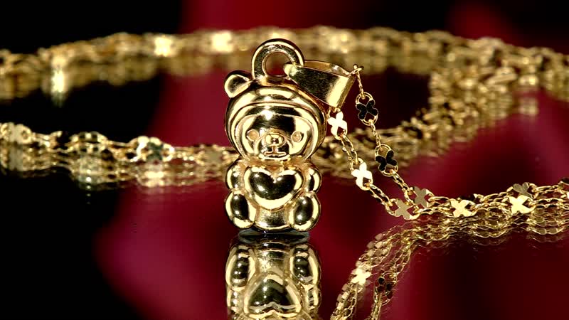 Electroform Teddy Pendant without Chain in 24K Yellow Gold 2.50 Grams
