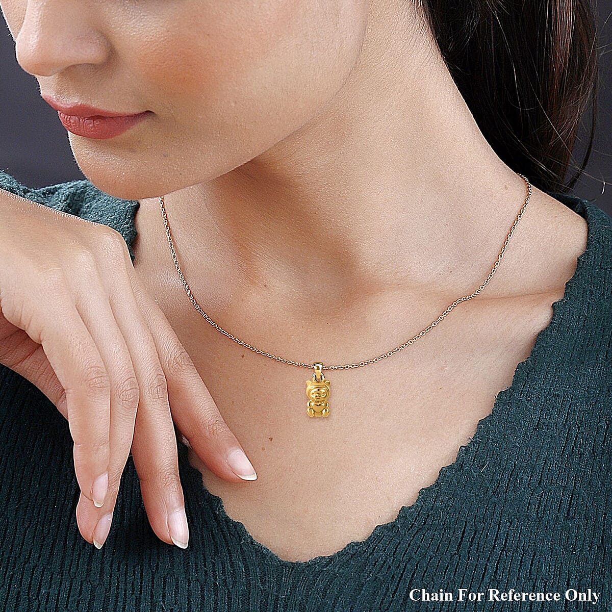 Electroform Teddy Pendant without Chain in 24K Yellow Gold 2.50 Grams image number 1