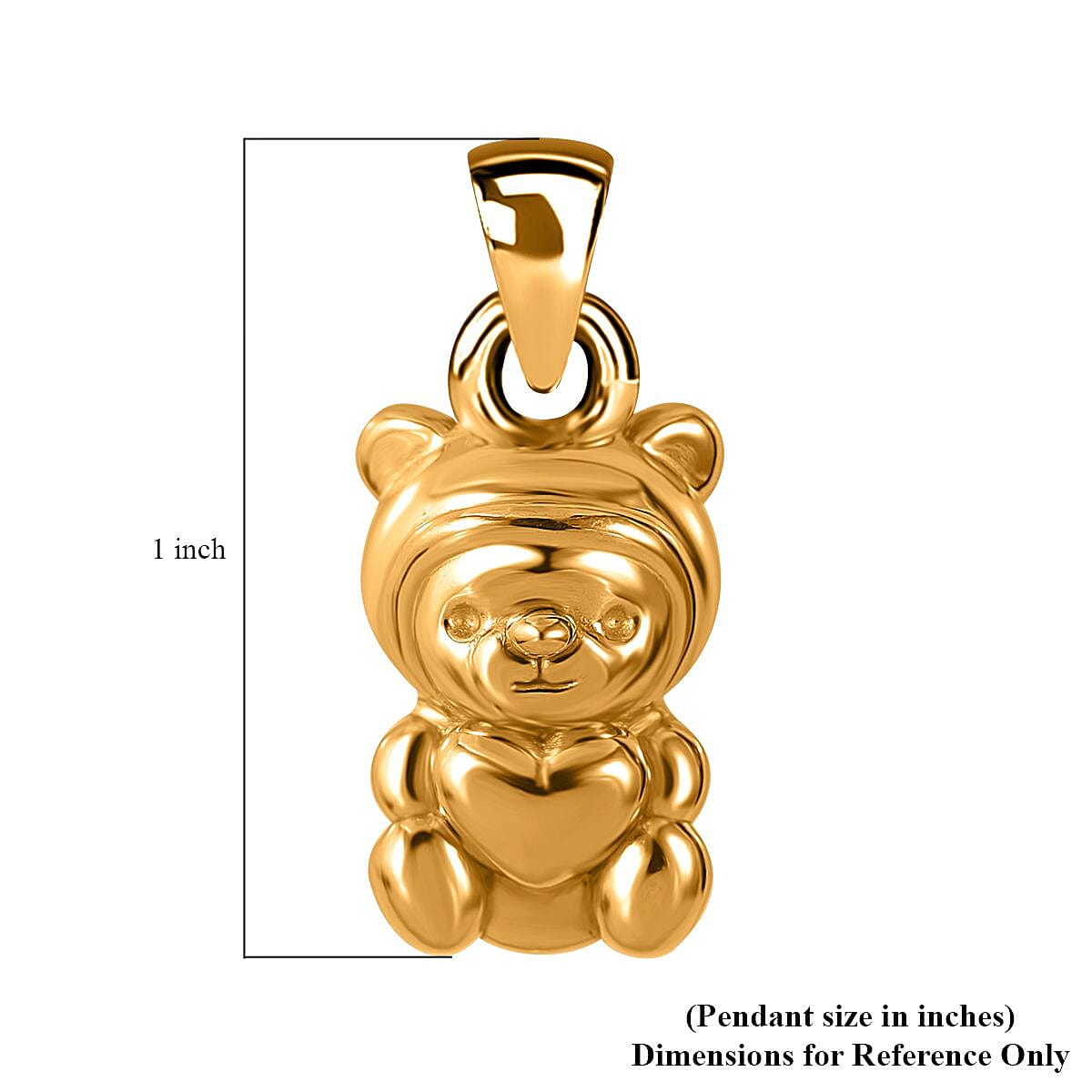 Electroform Teddy Pendant without Chain in 24K Yellow Gold 2.50 Grams