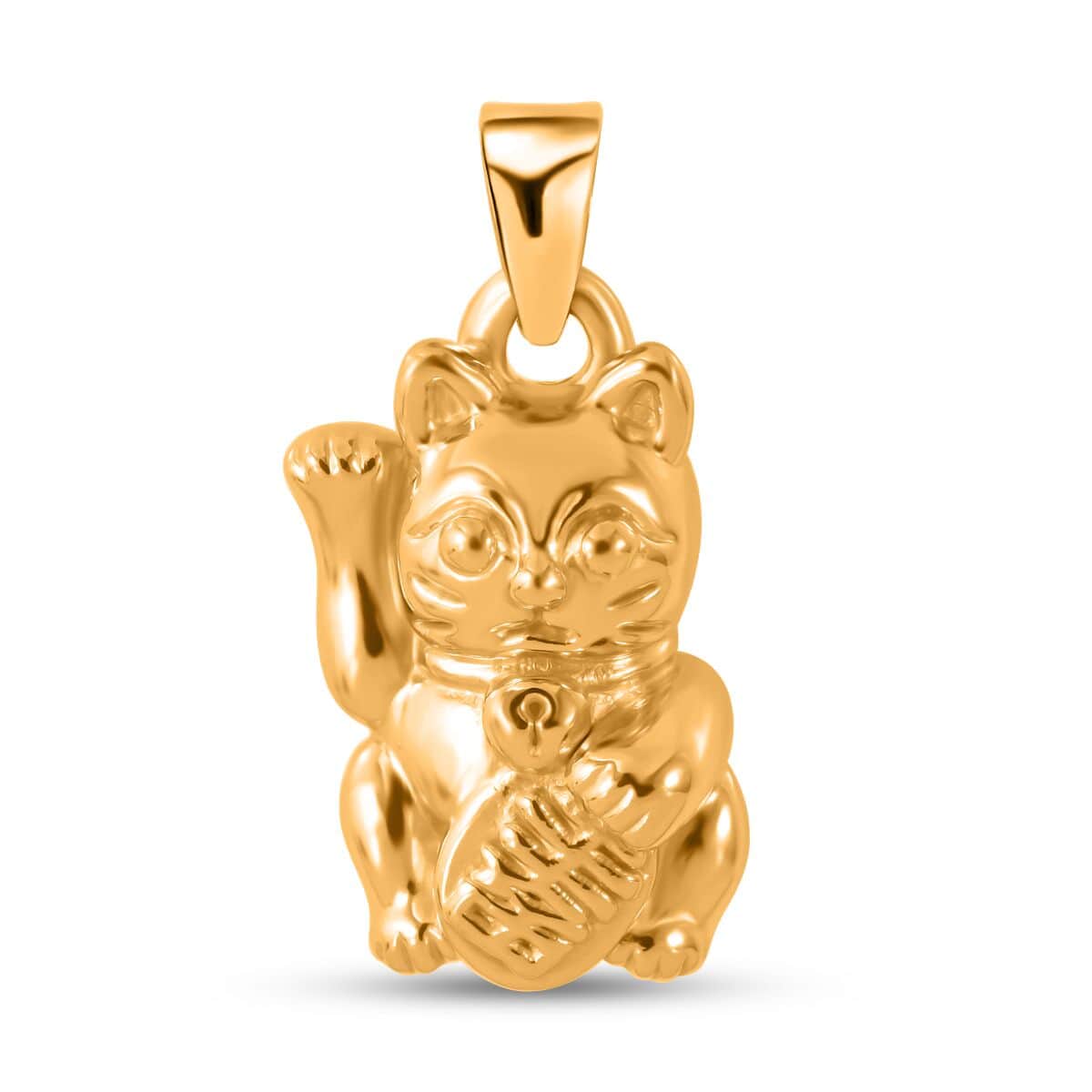 24K Yellow Gold Electroform Cat Pendant 2.70 Grams image number 0