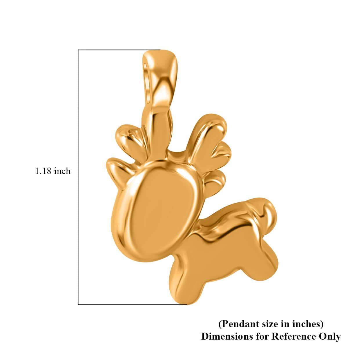 24K Yellow Gold Electroform Deer Pendant 2.30 Grams image number 4
