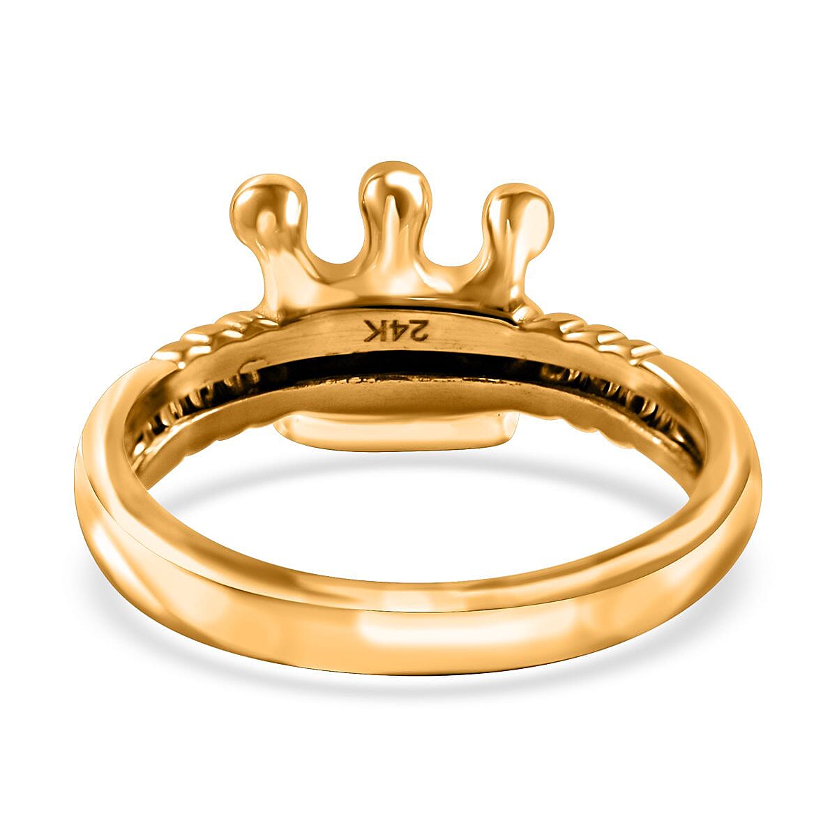 24K Yellow Gold Electroform Crown Ring (Size 8.0) 1.80 Grams image number 3