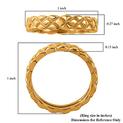 24K Yellow Gold Electroform Cross Ring (Size 10.0) 1.50 Grams