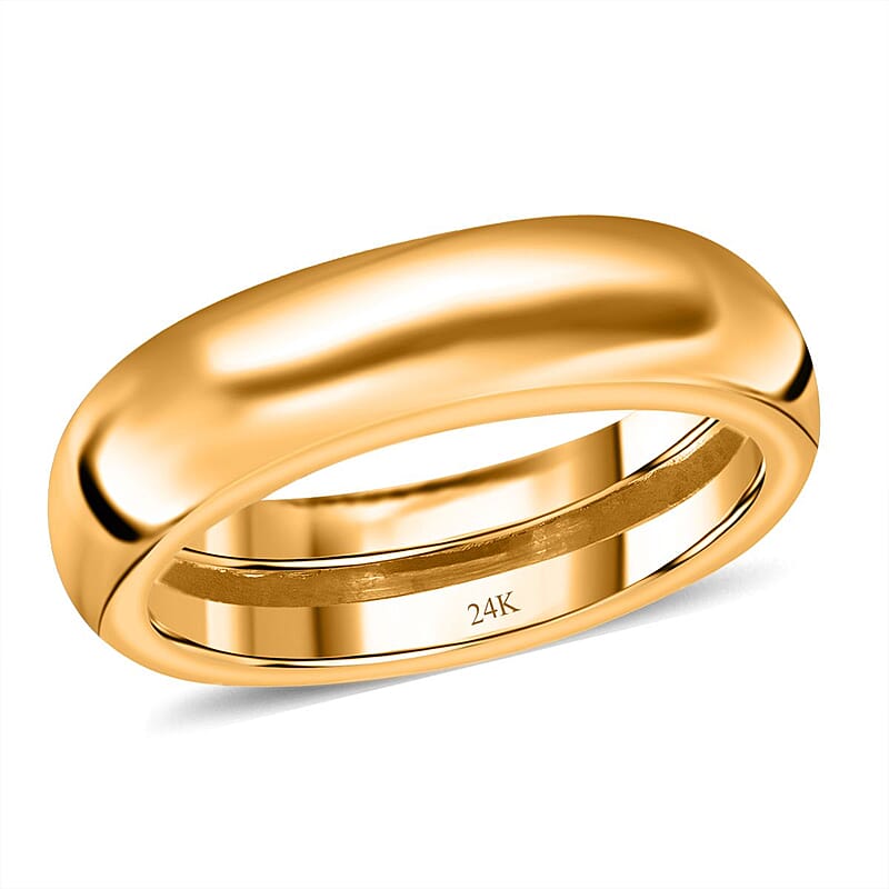 24K Yellow Gold Electroform Band Ring (Size 10.0) 1.90 Grams