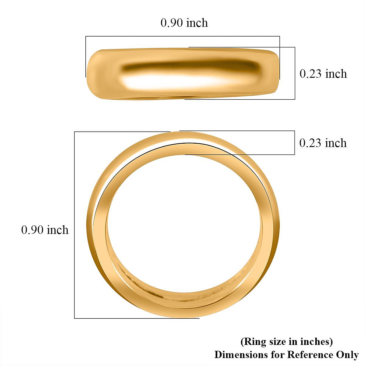 24K Yellow Gold Electroform Band Ring (Size 10.0) 1.90 Grams