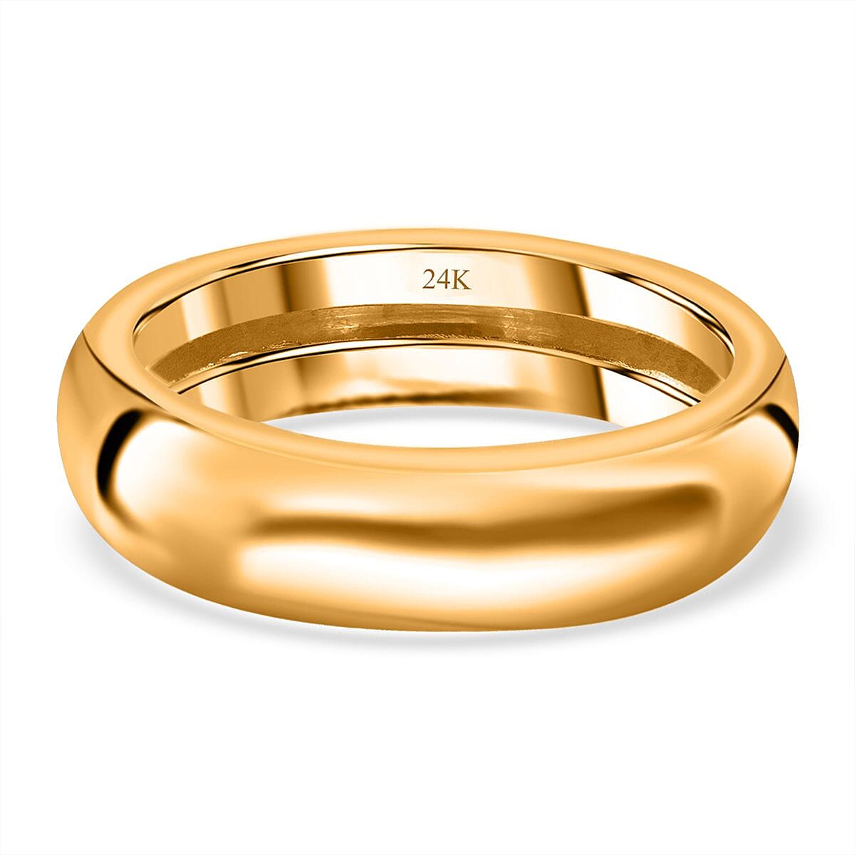 24K Yellow Gold Electroform Band Ring (Size 7.0) 1.90 Grams image number 3