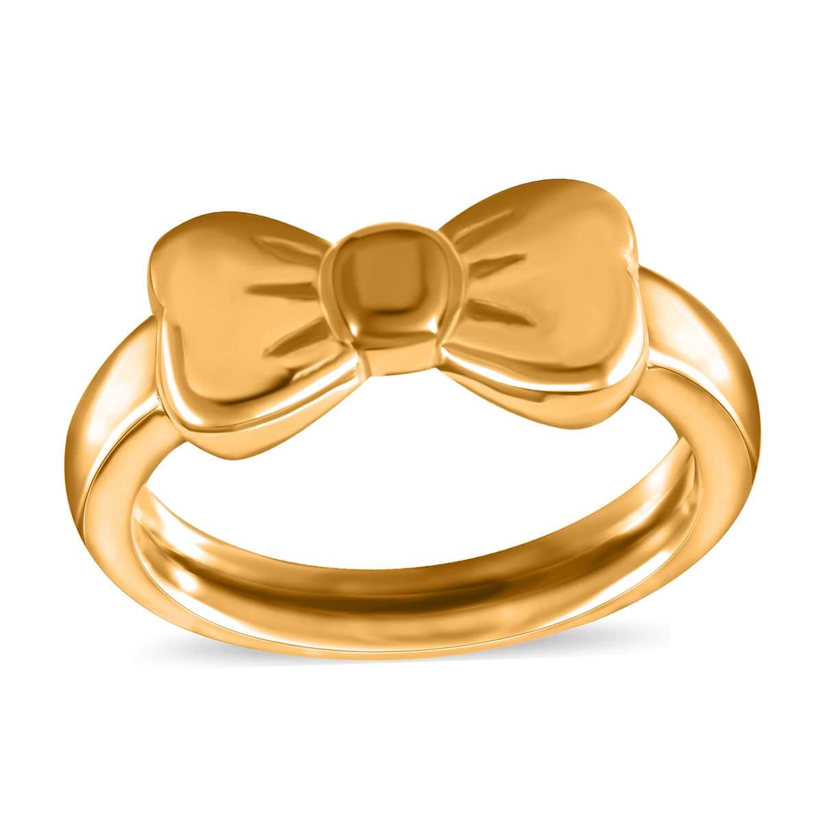  24K Yellow Gold Electroform Bow Ring (Size 7.0) 1.50 Grams image number 0