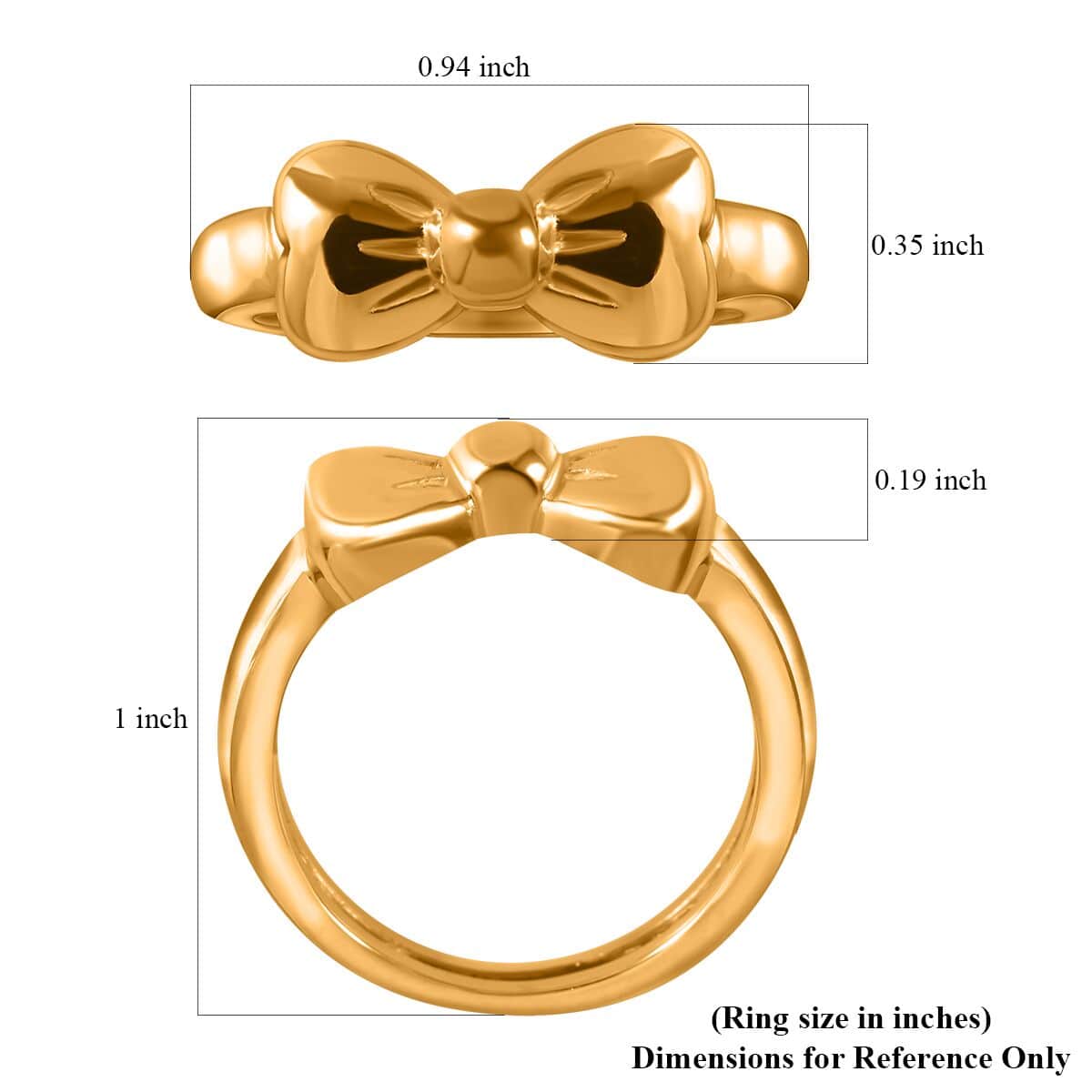  24K Yellow Gold Electroform Bow Ring (Size 7.0) 1.50 Grams image number 4