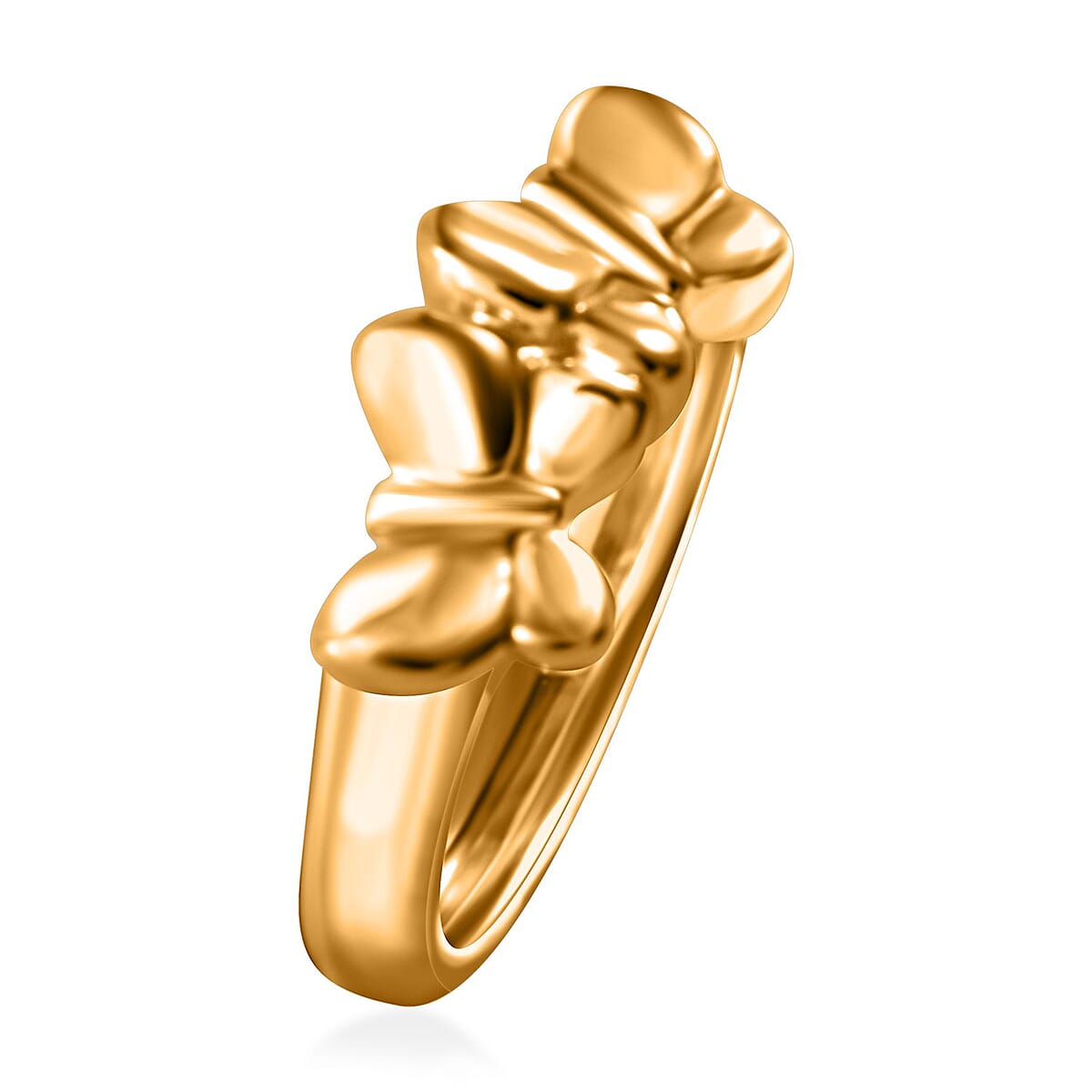 24K Yellow Gold Electroform Butterfly Ring (Size 8.0) 1.55 Grams image number 2