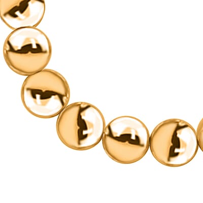 24K Yellow Gold Electroform Ball Beaded Bracelet (7.25 In) 12.65 Grams
