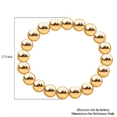 24K Yellow Gold Electroform Ball Beaded Bracelet (7.25 In) 12.65 Grams