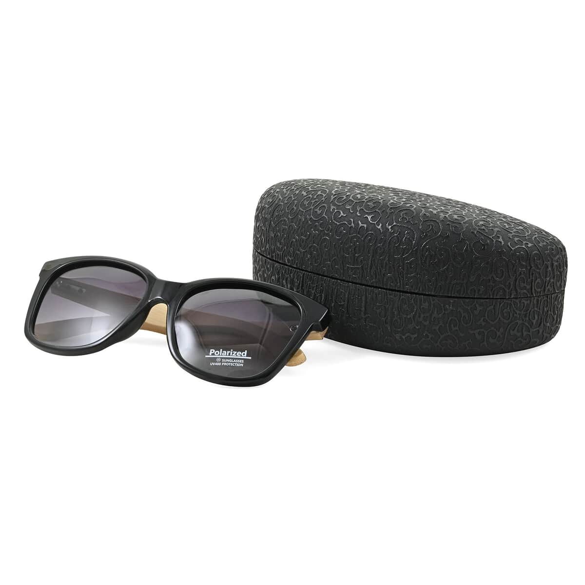 UV400 and Polarized PC Sunglasses with Bamboo Temples, Pouch and Case image number 0