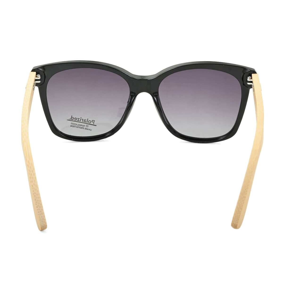 UV400 and Polarized PC Sunglasses with Bamboo Temples, Pouch and Case image number 2