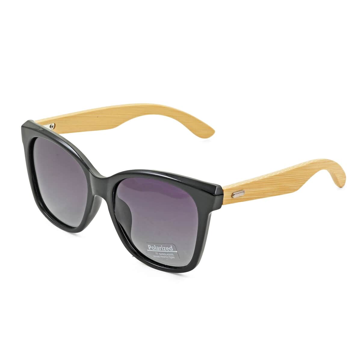 UV400 and Polarized PC Sunglasses with Bamboo Temples, Pouch and Case image number 3