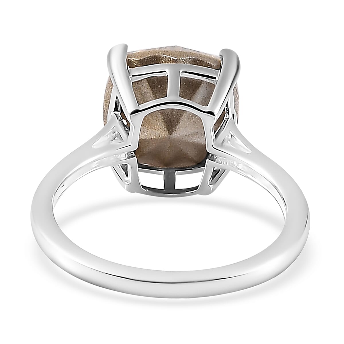 Aurora Borealis Crystal Solitaire Ring in Sterling Silver (Size 7) image number 4