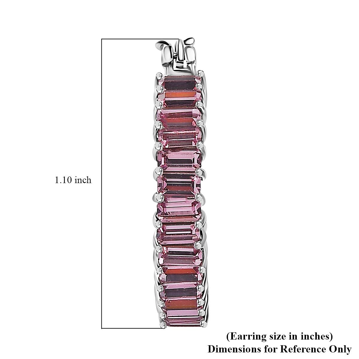 Designer Premium Light Amethyst Austrian Crystal Inside Out Hoop Earrings in Sterling Silver