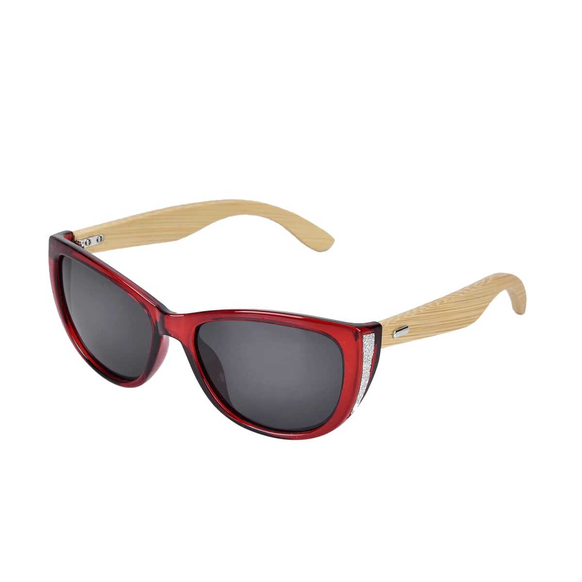 UV400 and Polarized PC Sunglasses with Bamboo Temples, Pouch and Case image number 2