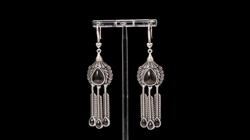 Shungite Eagle Earrings in ION Plated Copper 20.00 ctw
