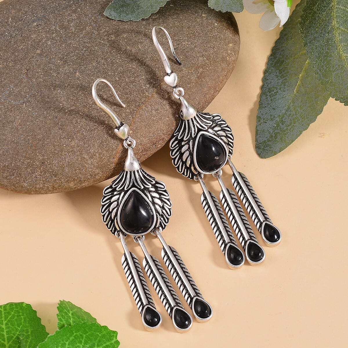 Shungite Eagle Earrings in ION Plated Copper 20.00 ctw image number 1