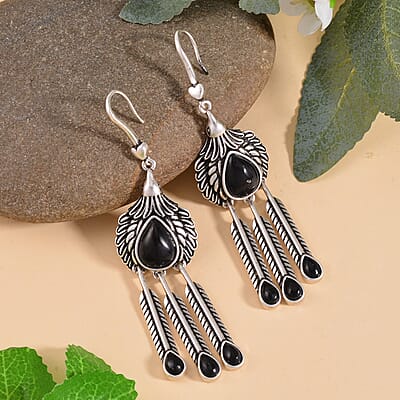 Shungite Eagle Earrings in ION Plated Copper 20.00 ctw