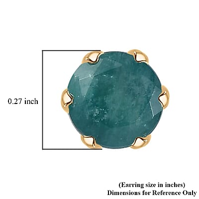 Luxoro 10K Yellow Gold Premium Grandidierite Solitaire Stud Earrings 1.80 ctw