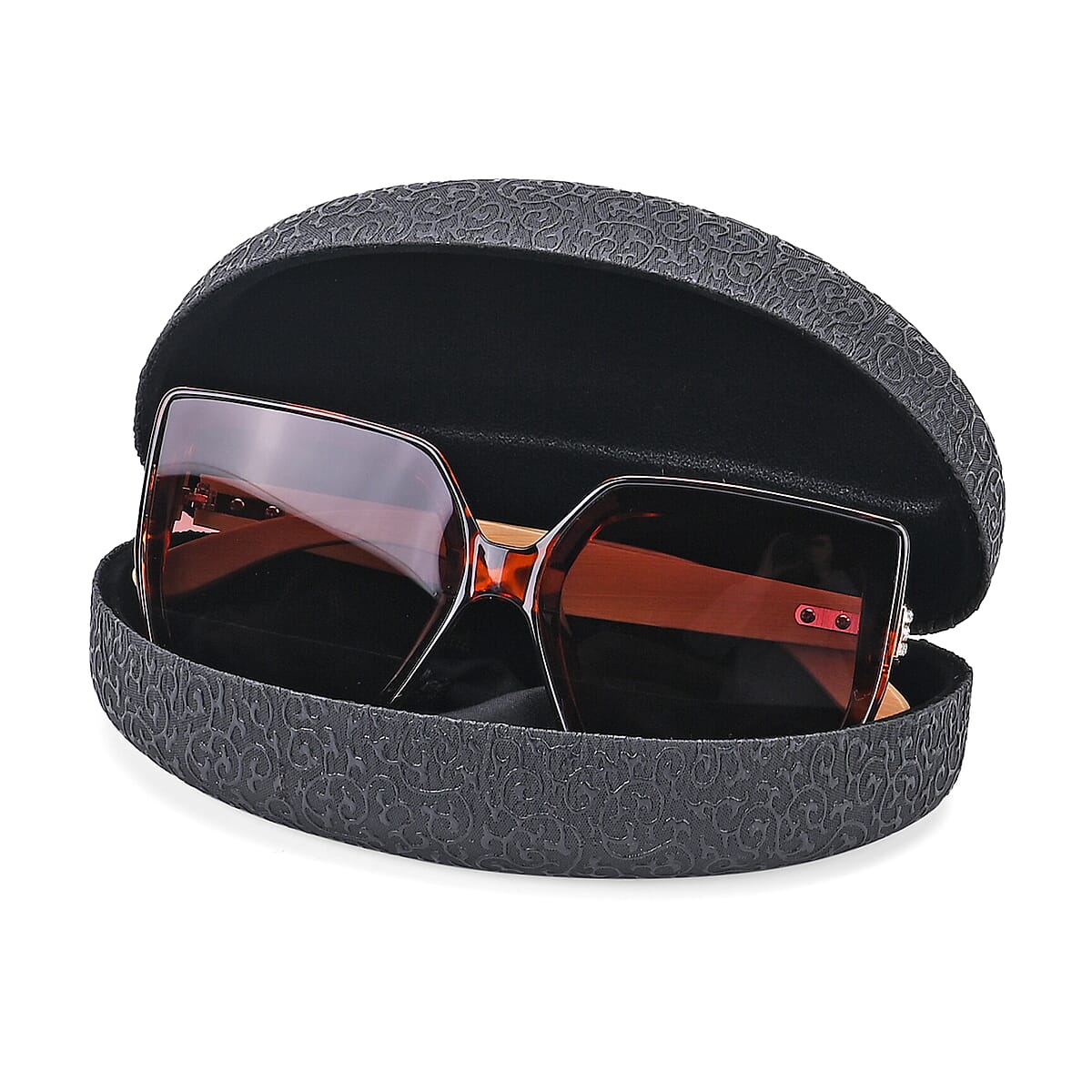 UV400 and Polarized PC Sunglasses with Bamboo Temples, Pouch and Case image number 3