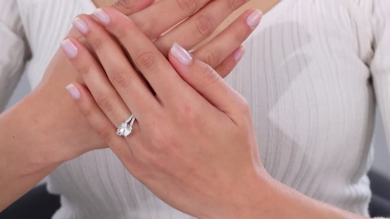 White Crystal and Simulated Diamond Ring in Platinum Over Sterling Silver (Size 10.0) 0.30 ctw