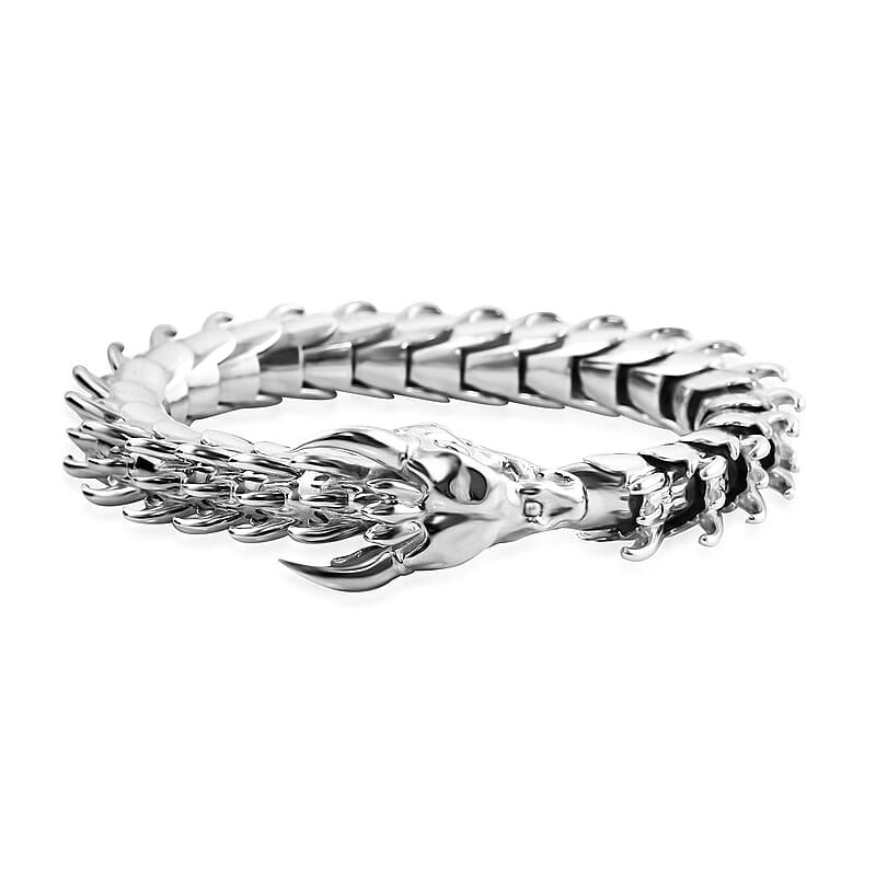 Bali Legacy Sterling Silver Dragon Bracelet (6.50 In) 51.75 Grams