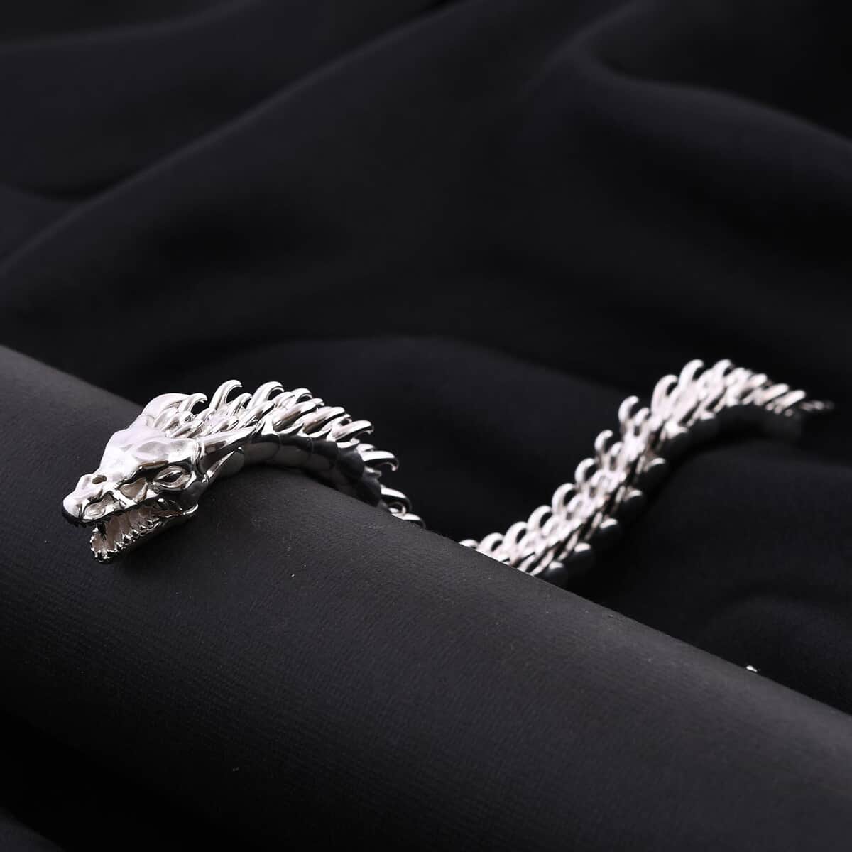 Bali Legacy Sterling Silver Dragon Bracelet (6.50 In) 59 Grams image number 1