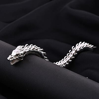 Bali Legacy Sterling Silver Dragon Bracelet (6.50 In) 51.75 Grams