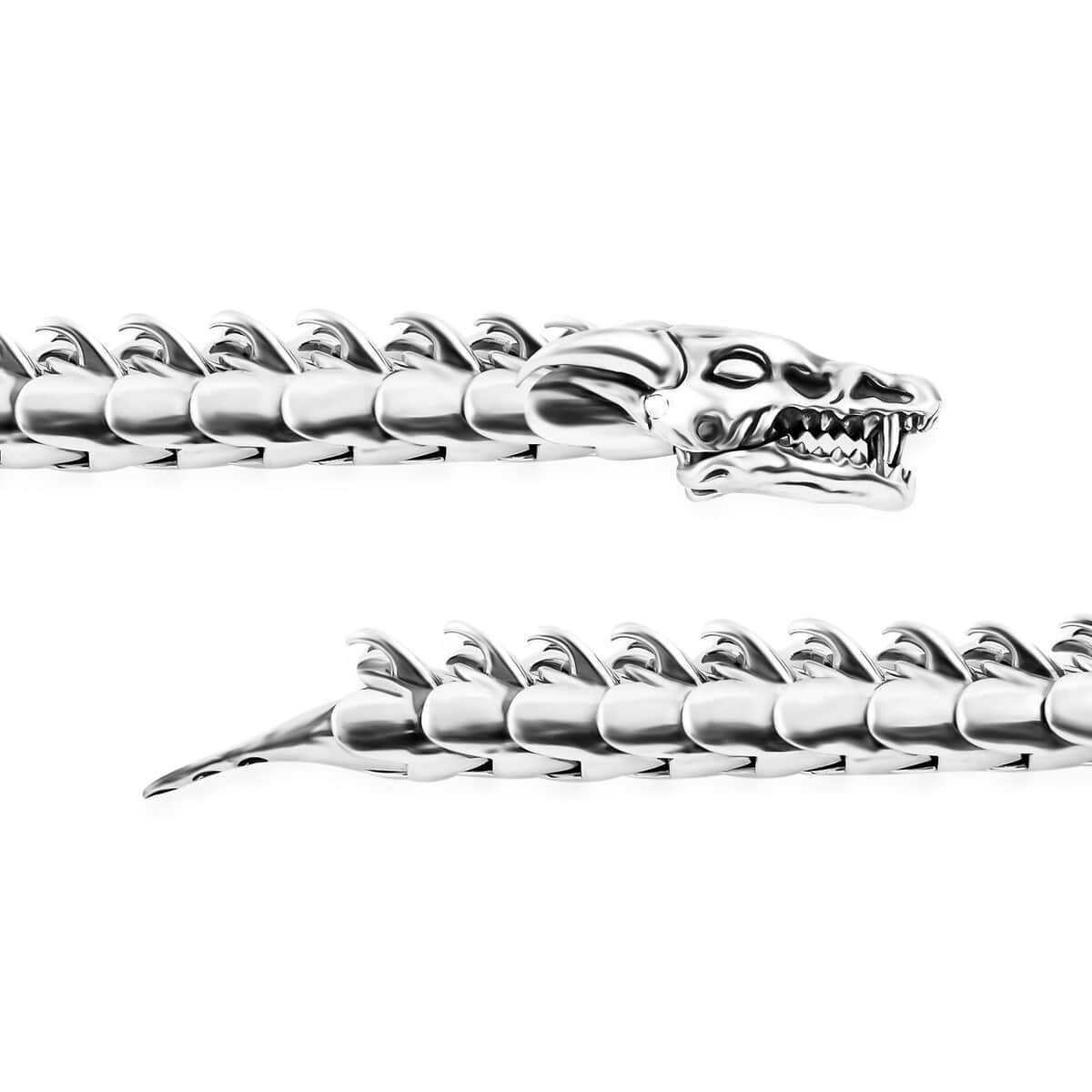 Bali Legacy Sterling Silver Dragon Bracelet (6.50 In) 59 Grams image number 4