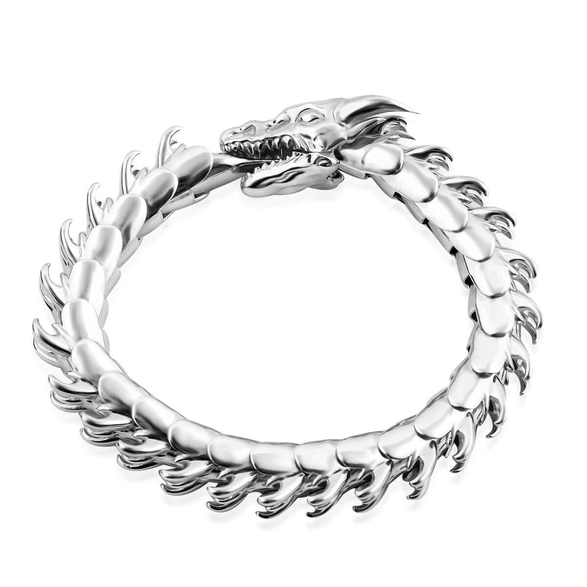 Bali Legacy Sterling Silver Dragon Bracelet (7.25 In) 57.75 Grams image number 3