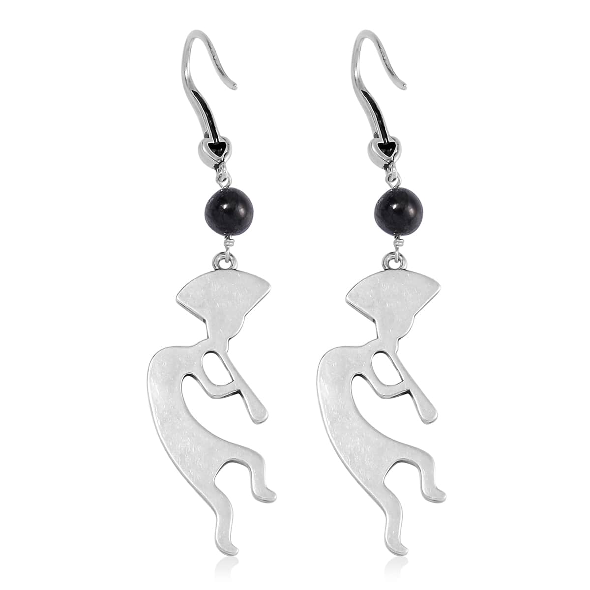 Shungite Kokopelli Earrings in ION Plated Copper 5.00 ctw image number 4