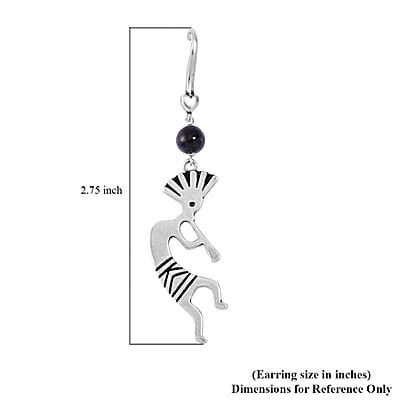 Shungite 5.00 ctw Kokopelli Earrings in ION Plated Copper