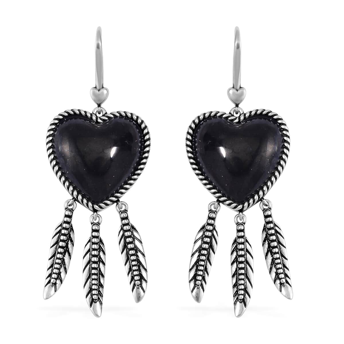 Shungite Heart Earrings in ION Plated Copper 36.00 ctw image number 0