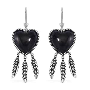 Shungite Heart Earrings in ION Plated Copper 36.00 ctw