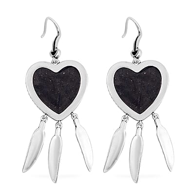 Shungite Heart Earrings in ION Plated Copper 36.00 ctw
