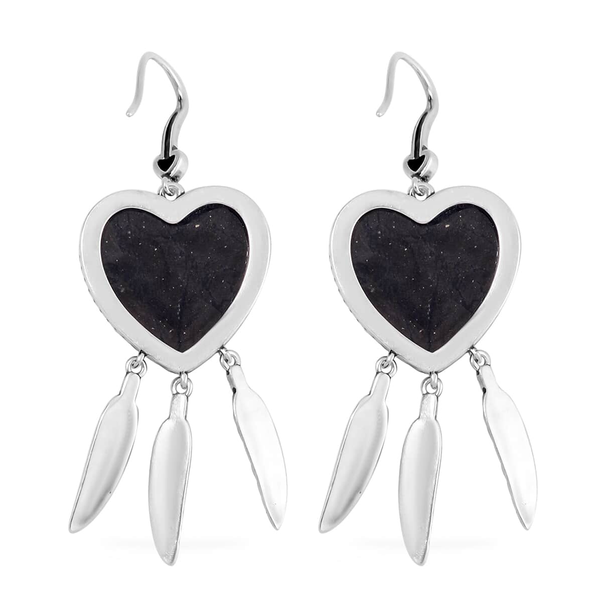 Shungite Heart Earrings in ION Plated Copper 36.00 ctw image number 4