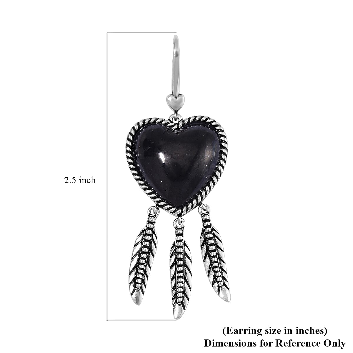 Shungite Heart Earrings in ION Plated Copper 36.00 ctw