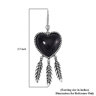 Shungite Heart Earrings in ION Plated Copper 36.00 ctw