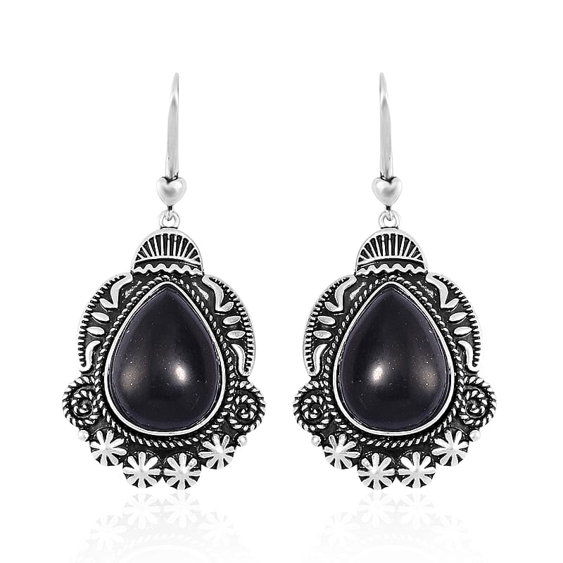 Shungite Dangle Earrings in ION Plated Copper 40.00 ctw