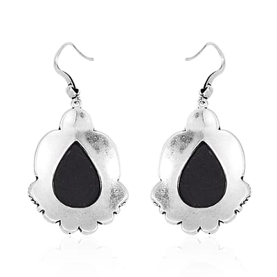 Shungite Dangle Earrings in ION Plated Copper 40.00 ctw