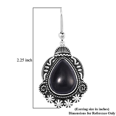 Shungite Dangle Earrings in ION Plated Copper 40.00 ctw