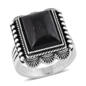 Shungite Solitaire Ring in ION Plated Copper (Size 10.0) 20.00 ctw
